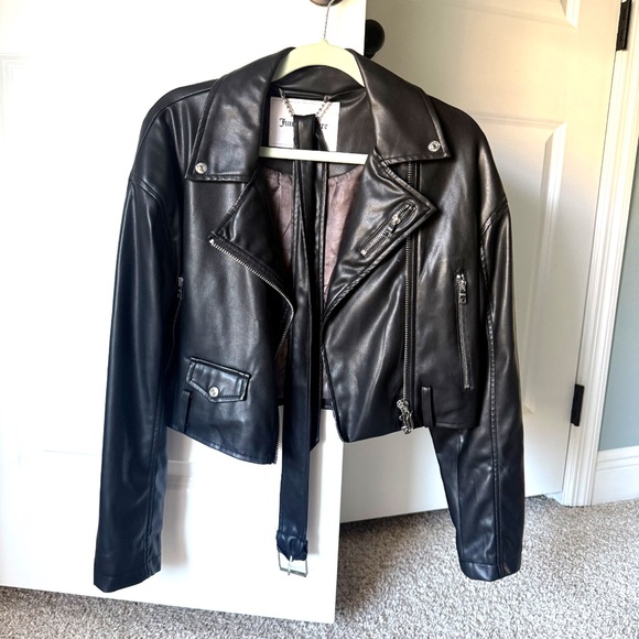 Juicy Couture Women's Black Faux Leather Jacket - Picture 3 of 7